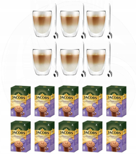 Cappuccino - Kapučíno - Jacobs Milka Cappuccino + okuliare termín + lyžičky