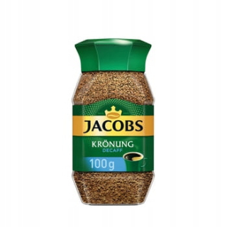 Káva bez kofeínu -  Jacobs Kronung Decaff. Rozpúšťa sa k káve kofeku