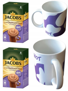 Cappuccino - Kapučíno - Jacobs Milka Choco Cappuccino 16 ks + 2 šálky