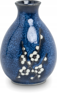 Fľaša japonského saké Hana modrá Ø 8 cm H 11 cm