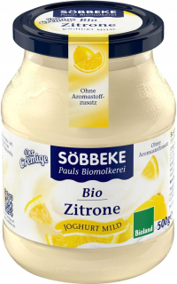 Lemon jogurt 7,5% pozadia v mliečnom bio Sobbeke 500g