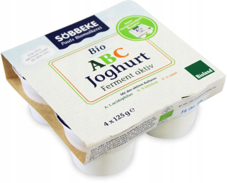 Probiotický jogurt ABC 3,8% pozadia v mliečnom bio-SAT