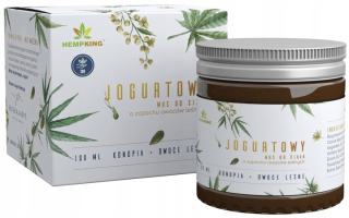 CBD - Jogurt konope pena s CBD k telu - lesné plody