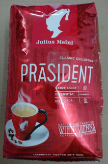 Zrnková káva -  Julius Meinl Prasident Coffee Fazuľa 0.5 kg