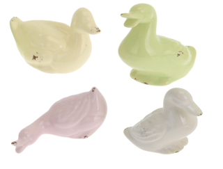 Veľkonočná dekorácia - Glazed Ceramic Duck Ducks Set 4ks