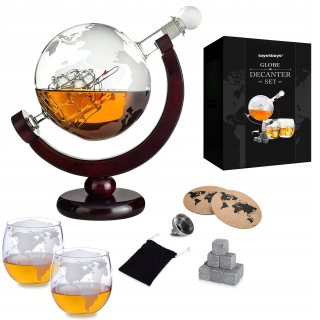 Karafa na whisky Globe Okuliare na whisky set