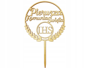 Prvé sväté prijímanie - Piku poznámky Topper Communion IHS 21 cm