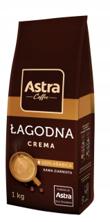 Zrnková káva - ASTRA Coffee Mierne Crema Grainy Arabica 1kg