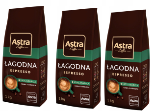 Zrnková káva - ASTRA Coffee Mierne Espresso Grainy Arabica 3kg