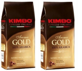 Zrnková káva - KIMBO AROMA GOLD COFFEE BEANS 1 kg (2x500g)