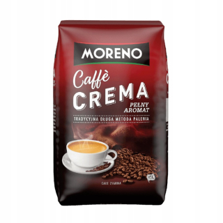 Zrnková káva -  MORENO CAFFE CREMA Kávové zrná Pražené 1kg HIT!