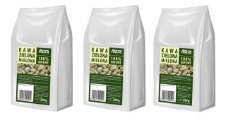 Zelená káva - Káva Zelená ASTRA s Peru Minci 250g x 3