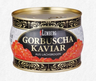 Červený kaviár z lososu Gorbuscha. Originál