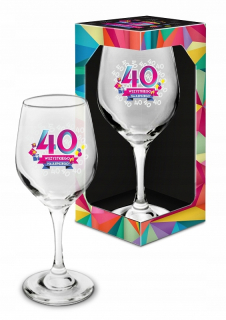 CUP poháre na víno na darček 40 narodeninám