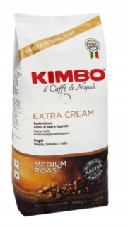 Zrnková káva -  Kimbo Extra smotana 1 kg obilia