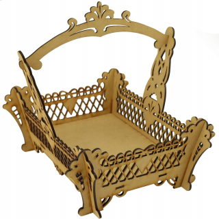 Veľkonočná dekorácia - Black Wood Basket 1 ks.