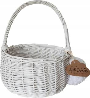 Veľkonočná dekorácia - Prútený kôš Veľká biela Veľká noc