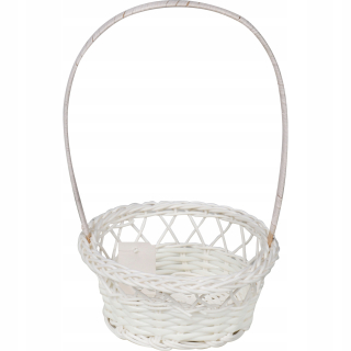 Veľkonočná dekorácia - Veľkonočný kôš biela výška 22 cm