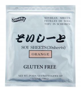 Japonska kuchyňa - [KŚ] Sójový papier na sushi, oranžový 20 listov.