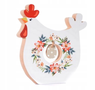 Veľkonočná dekorácia - Drevené kuracie figurínové dekorácie veka s 16x13cm