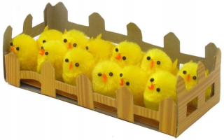 Veľkonočná dekorácia - Mini veľkonočné kurčatá pre Veľkú noc 4 cm 12 ks