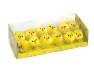 Veľkonočná dekorácia - Veľkonočné kurčatá 4 cm 12 PCS kuracie cockeys