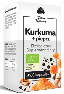 Kurkuma s kapsúl Bio Pepper 60 (555 mg) - Darčeky