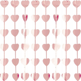 Darček na Valentína - Zlaté ružové srdce opona na Valentína 1x2m
