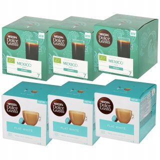 Kávové kapsule - Kávové kapsule Dolce Gusto Flat White SET 3 + 3