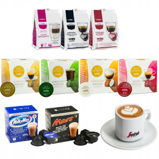 Kávové kapsule - Kapsuly Dolce Gusto Super Set 128ks + šálka kávy