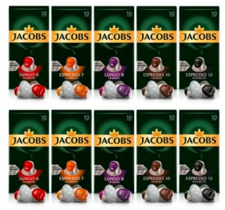 Kávové kapsule - Jacobs kapsuly 6,7,8,10,12 pre Nespresso (R) * 100ks