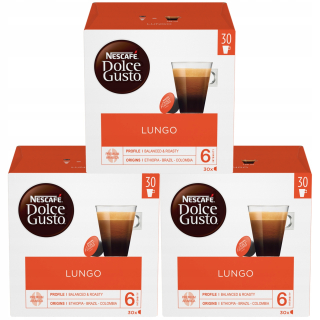 Kávové kapsule - Kapsule Nescafe Dolce Gusto Lungo 90ks káva 3x30