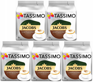 Kávové kapsule - Tassimo Jacobs Capuccino Classico 5 x 8 kapsúl