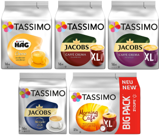 Kávové kapsule - Tassimo Jacobs Mega Kapsuly Set Crema XL 85ks