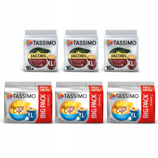 Kávové kapsule - Tassimo Jacobs XL Pack kapsuly, 111 čierna káva