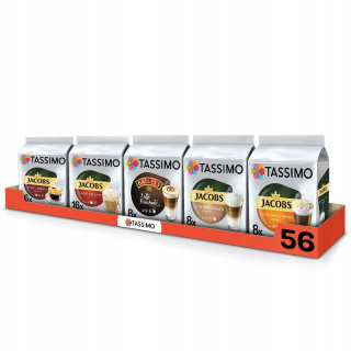 Kávové kapsule - Kapsuly Tassimo Jacobs Set, 56 kusov