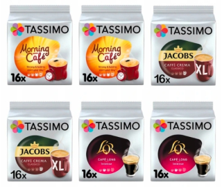 Kávové kapsule - Tassimo Jacobs a L'Alebo, 96 čierne kávové kapsuly