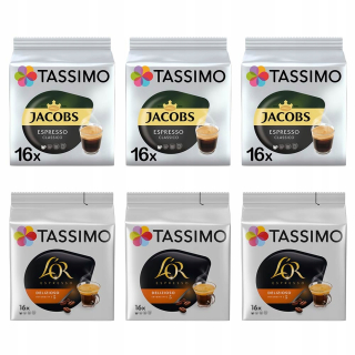 Kávové kapsule - Tassimo Jacobs a L'Alebo, 96 espresso kapsuly