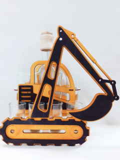 EXCAVATOR karafa s okuliarmi darčeka gift