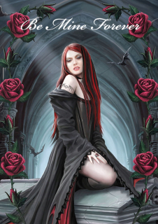 Darček na Valentína - Valentínska karta Anne Stokes-Aawit v noci