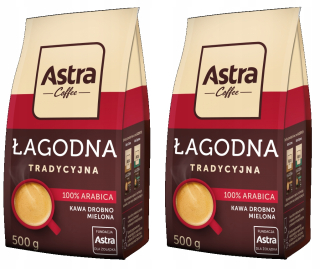Káva mletá - ASTRA Káva jemná jemná chuť 2x 500 g