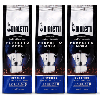 Káva mletá - Bialetti Coffee Perfetto Moka Intenso 3 x 250 g