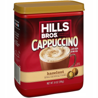 Cappuccino - Kapučíno - Káva Cappuccino Hills Bros Hazelnut 396g z USA