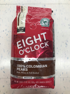 Zelená káva - Osem kávy OClock 100% COLUMBIAN PEAKS 935 GR USA