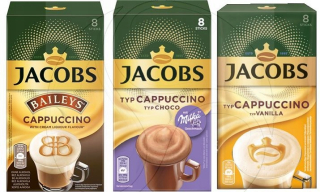 Cappuccino - Kapučíno - Káva Jacobs Cappuccino Milka + Baileys + vanilka