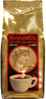 Zrnková káva - Káva Manaresi 100% Arabica 1kg Toskánsko na tanieri