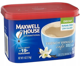 Instantná káva -  Maxwell House francúzsky vanilkový cukor zadarmo 114g