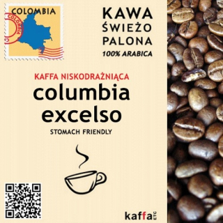 Zrnková káva -  Káva Columbia Excelso s nízkym podráždením 250 g
