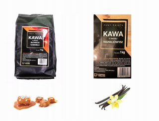Zrnková káva -  Káva Salty Caramel a Vanilla Set 2x1kg