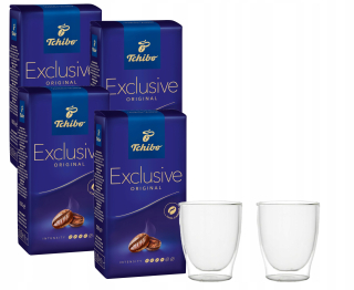 Zrnková káva - Káva Tchibo Exclusive 4kg + poháre